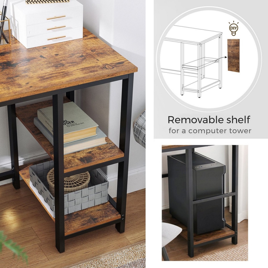 Corner desk SOLEA brown/black
