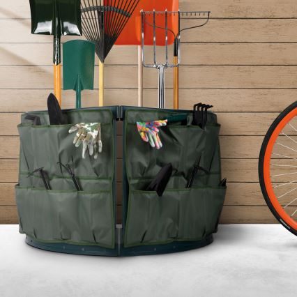 Corner garden tool rack 43x43x59 cm green