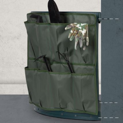 Corner garden tool rack 43x43x59 cm green