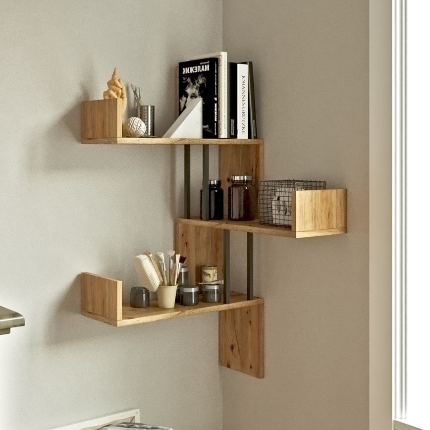 Corner wall shelf 109,4x60 cm pine atlantic