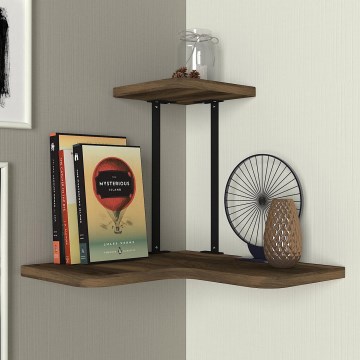 Corner wall shelf AGORA 33,8x38,5 cm brown