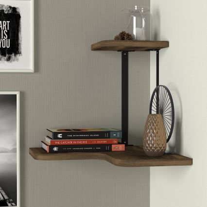 Corner wall shelf AGORA 33,8x38,5 cm brown