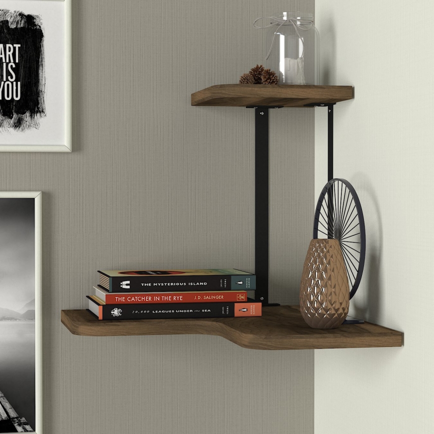 Corner wall shelf AGORA 33,8x38,5 cm brown