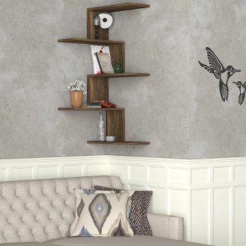 Corner wall shelf CANIKO 109x51,5 cm brown