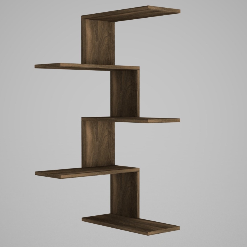Corner wall shelf CANIKO 109x51,5 cm brown