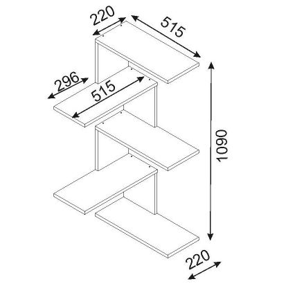Corner wall shelf CANIKO 109x51,5 cm brown