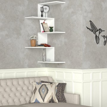 Corner wall shelf CANIKO 109x51,5 cm white