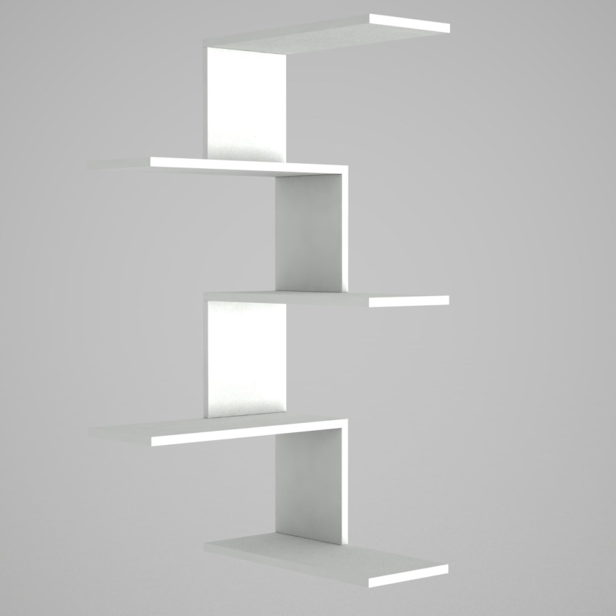 Corner wall shelf CANIKO 109x51,5 cm white