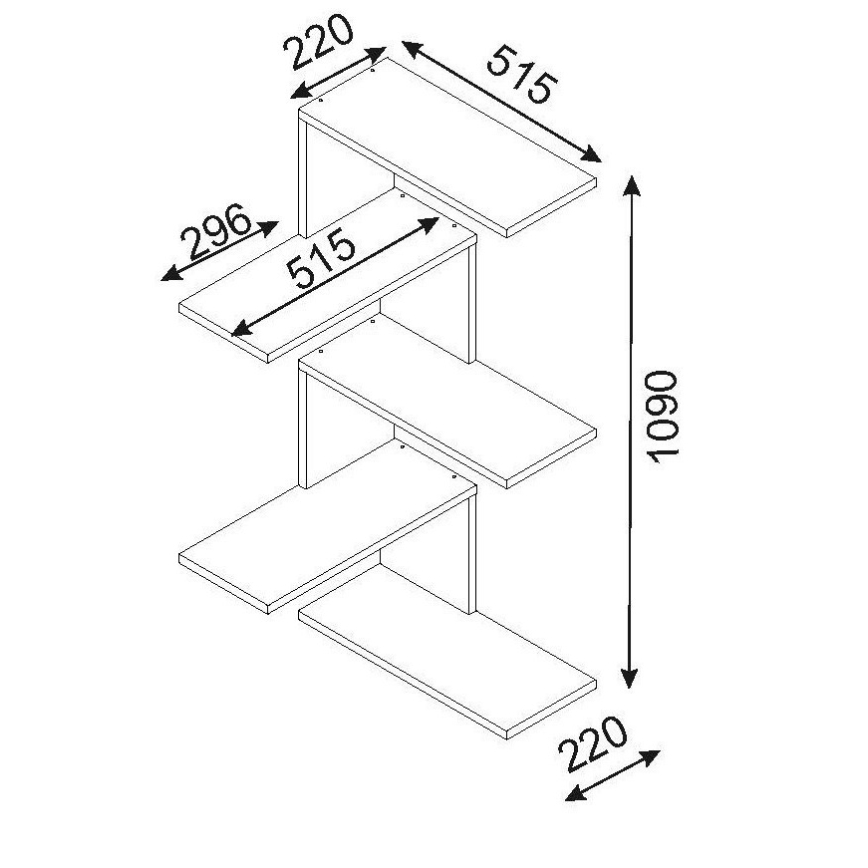 Corner wall shelf CANIKO 109x51,5 cm white