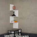 Corner wall shelf CORNER 105,4x25 cm white