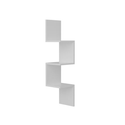 Corner wall shelf CORNER 105,4x25 cm white