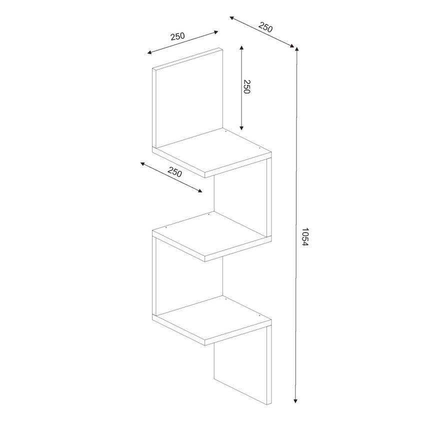 Corner wall shelf CORNER 105,4x25 cm white