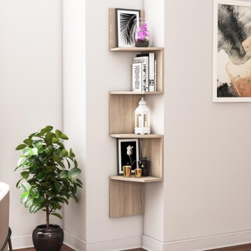 Corner wall shelf DESALDO 155,2x29,6 cm beige