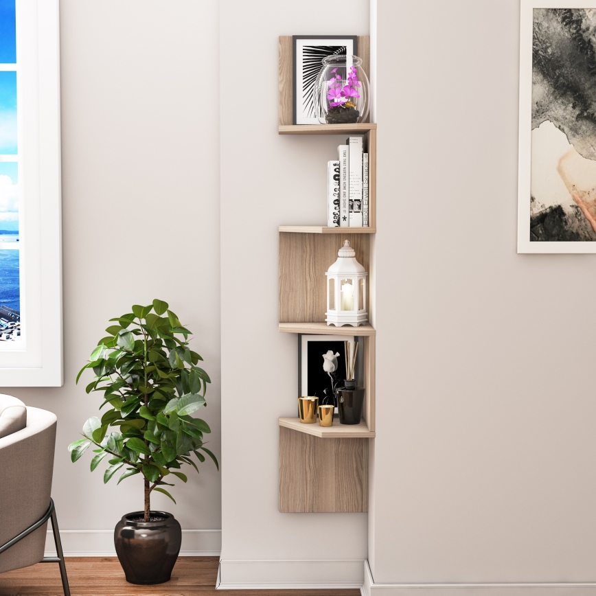 Corner wall shelf DESALDO 155,2x29,6 cm beige