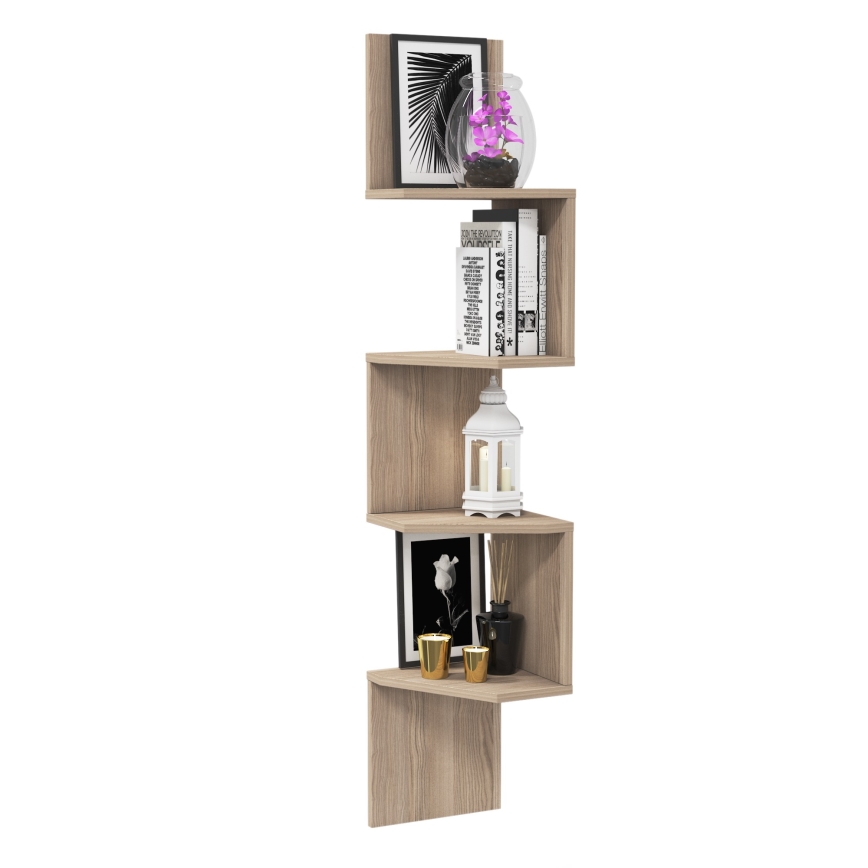 Corner wall shelf DESALDO 155,2x29,6 cm beige