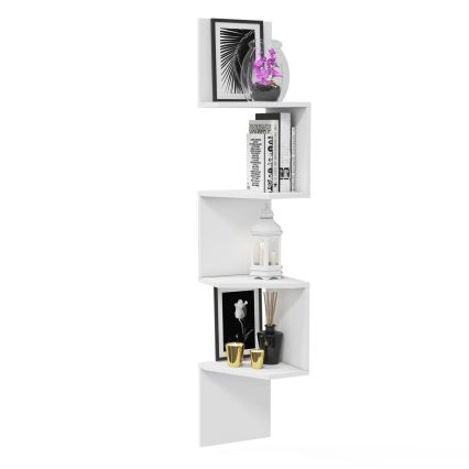 Corner wall shelf DESALDO 155,2x29,6 cm white