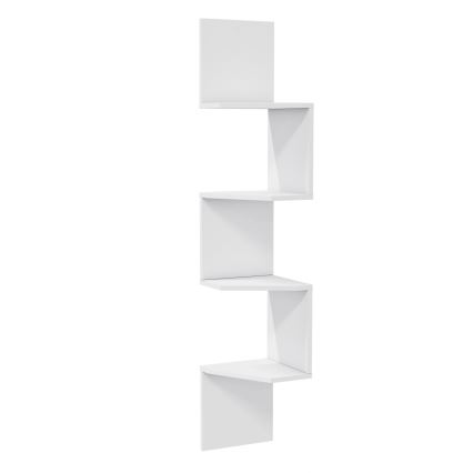 Corner wall shelf DESALDO 155,2x29,6 cm white