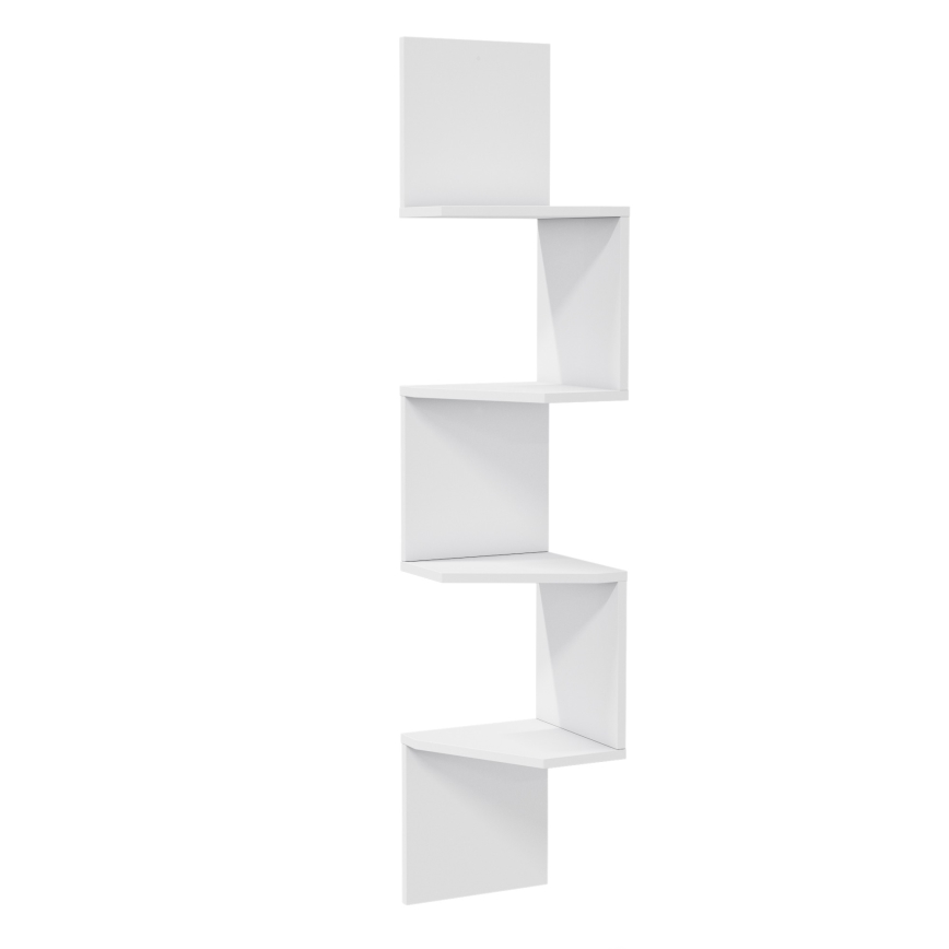 Corner wall shelf DESALDO 155,2x29,6 cm white