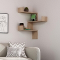 Corner wall shelf LUKSA 90x60 cm brown