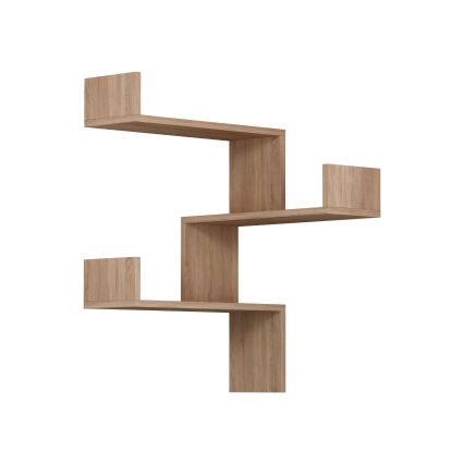Corner wall shelf LUKSA 90x60 cm brown