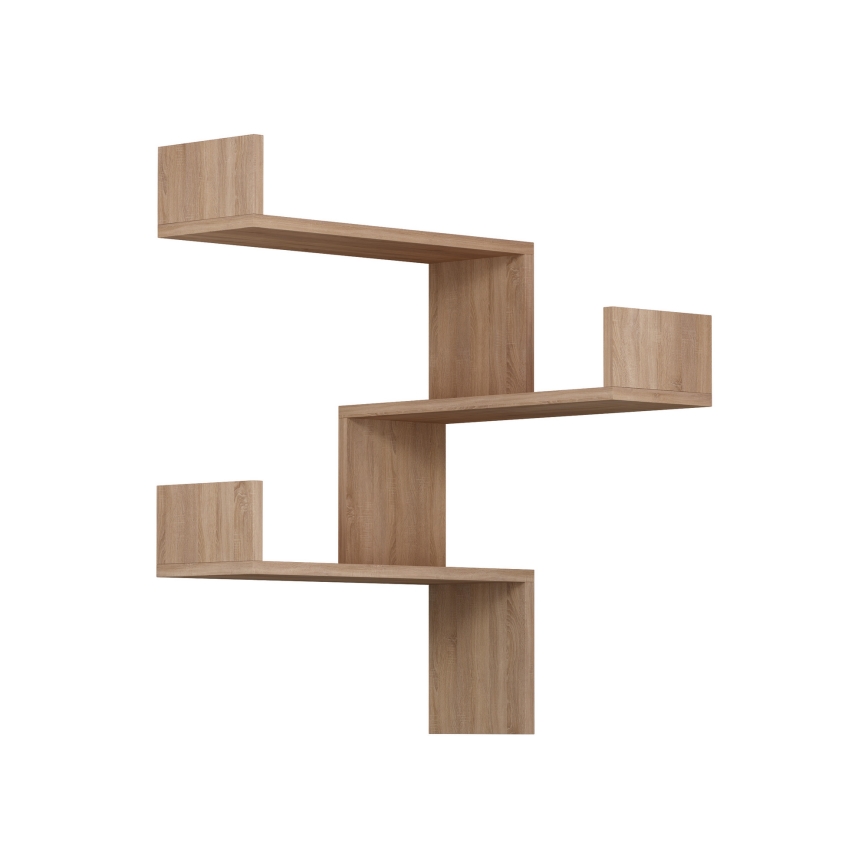 Corner wall shelf LUKSA 90x60 cm brown