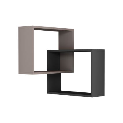 Corner wall shelf RING 68x68 cm grey/anthracite