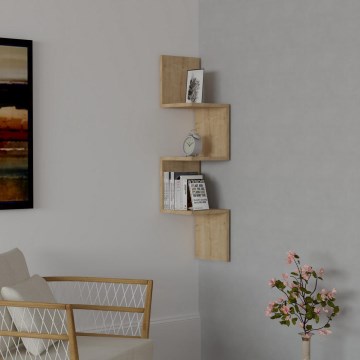 Corner wall shelf ZIKZAK 105,4x25 cm beige