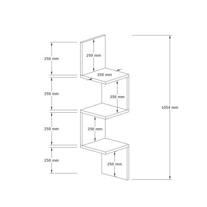 Corner wall shelf ZIKZAK 105,4x25 cm beige