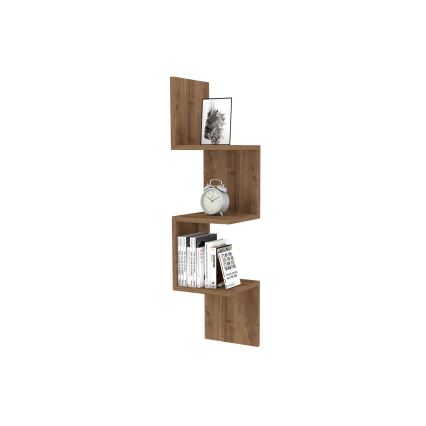 Corner wall shelf ZIKZAK 105,5x25 cm brown