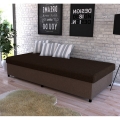CORY Upholstered Bed with Storage 80 x 200 cm, Brown