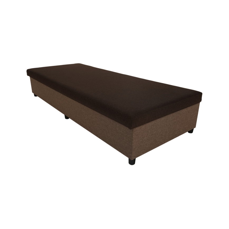 CORY Upholstered Bed with Storage 80 x 200 cm, Brown