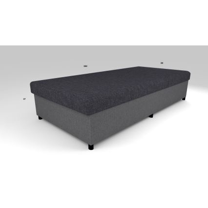 CORY Upholstered Daybed with Storage 80x200 Grey