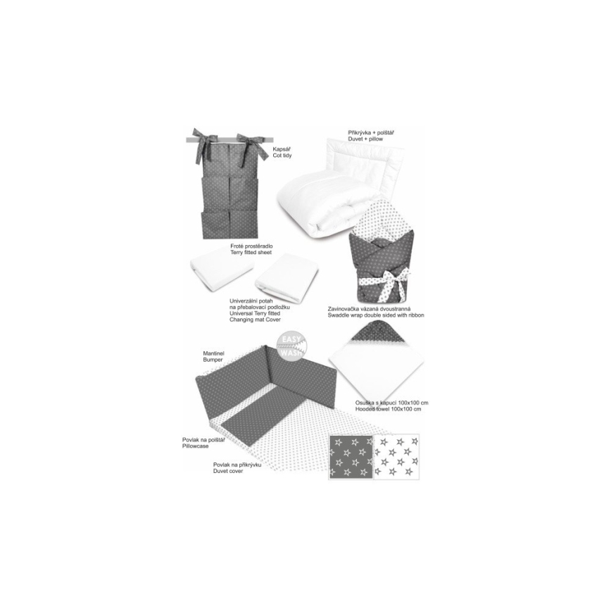 COSING - 10-Piece Sleeplease Newborn Set, Grey/White