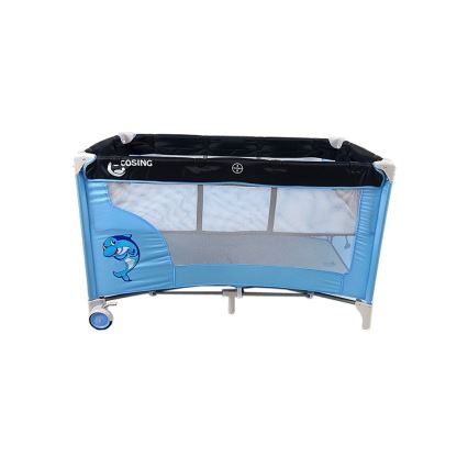 COSING - ADAM Dolphin Blue Travel Cot with Adjustable Positions