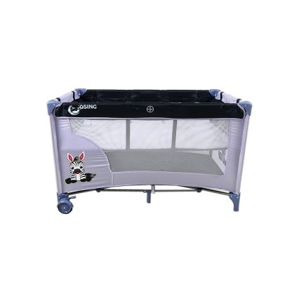 COSING - ADAM Travel Cot with Adjustable Positioning, Zebra Grey