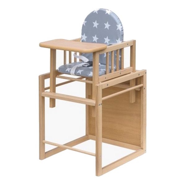 COSING - Viktoria 2-in-1 Children's Dining Chair, Beech/Gray