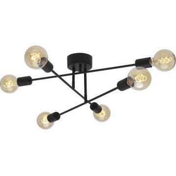 Cottex - BATON Surface-mounted ceiling light 6xE27/60W/230V black