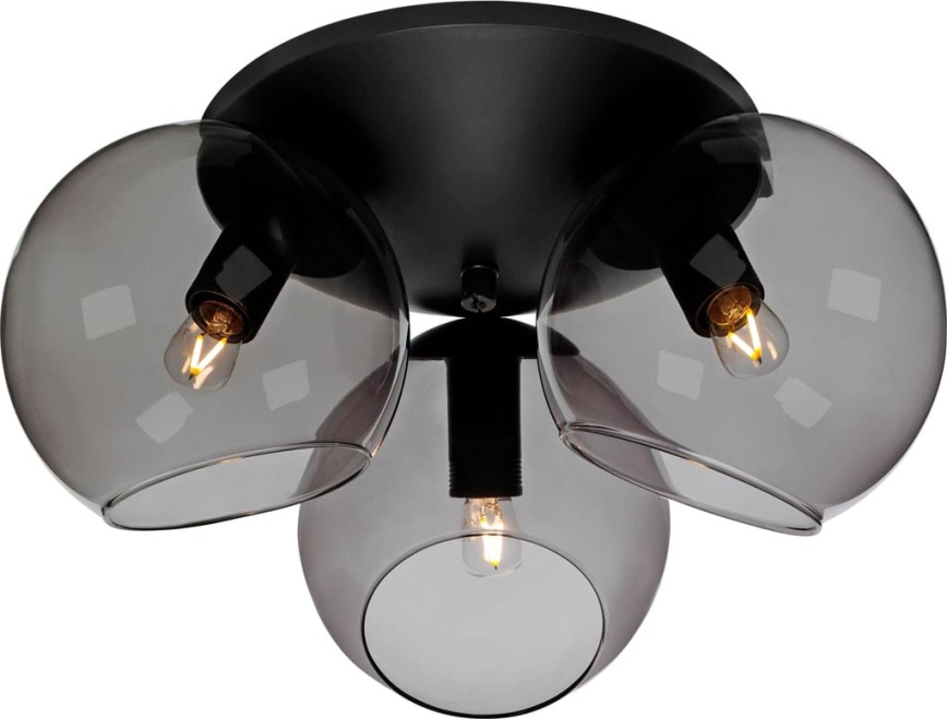 Cottex - Ceiling light CAPELLA 3xE14/40W/230V diam. 37 cm smoked/black