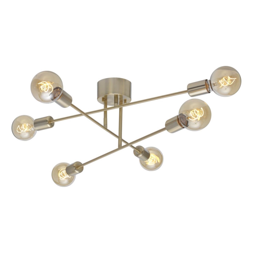 Cottex - Flush-mounted chandelier BATON 6xE27/60W/230V brass