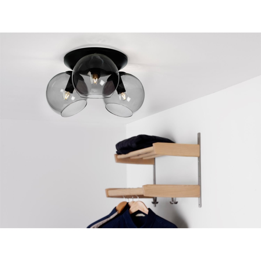 Cottex - Ceiling light CAPELLA 3xE14/40W/230V diam. 37 cm smoked/black