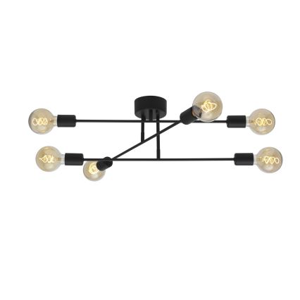 Cottex - BATON Surface-mounted ceiling light 6xE27/60W/230V black