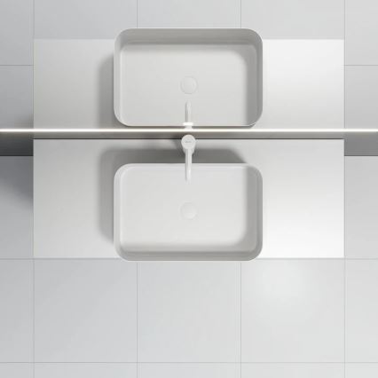 Countertop basin LJORDAL 52x34 cm steel/white