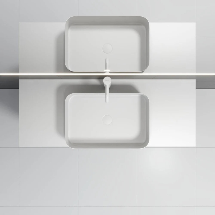 Countertop basin LJORDAL 52x34 cm steel/white