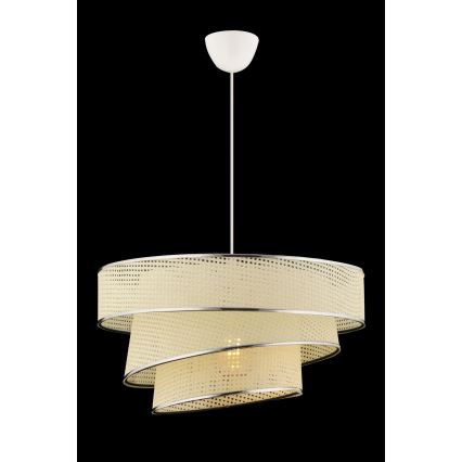 COUPER cable-hung pendant light 1xE27/60W/230V white/polished chrome