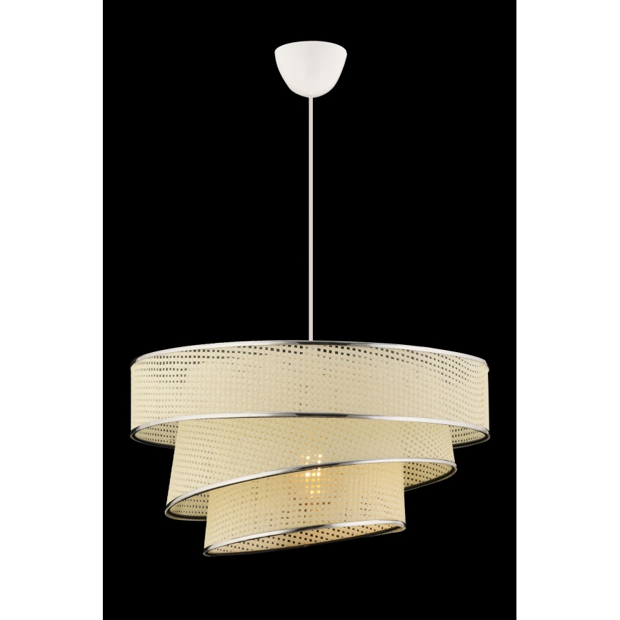 COUPER cable-hung pendant light 1xE27/60W/230V white/polished chrome