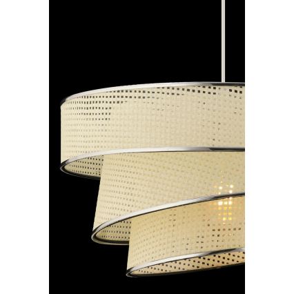 COUPER cable-hung pendant light 1xE27/60W/230V white/polished chrome