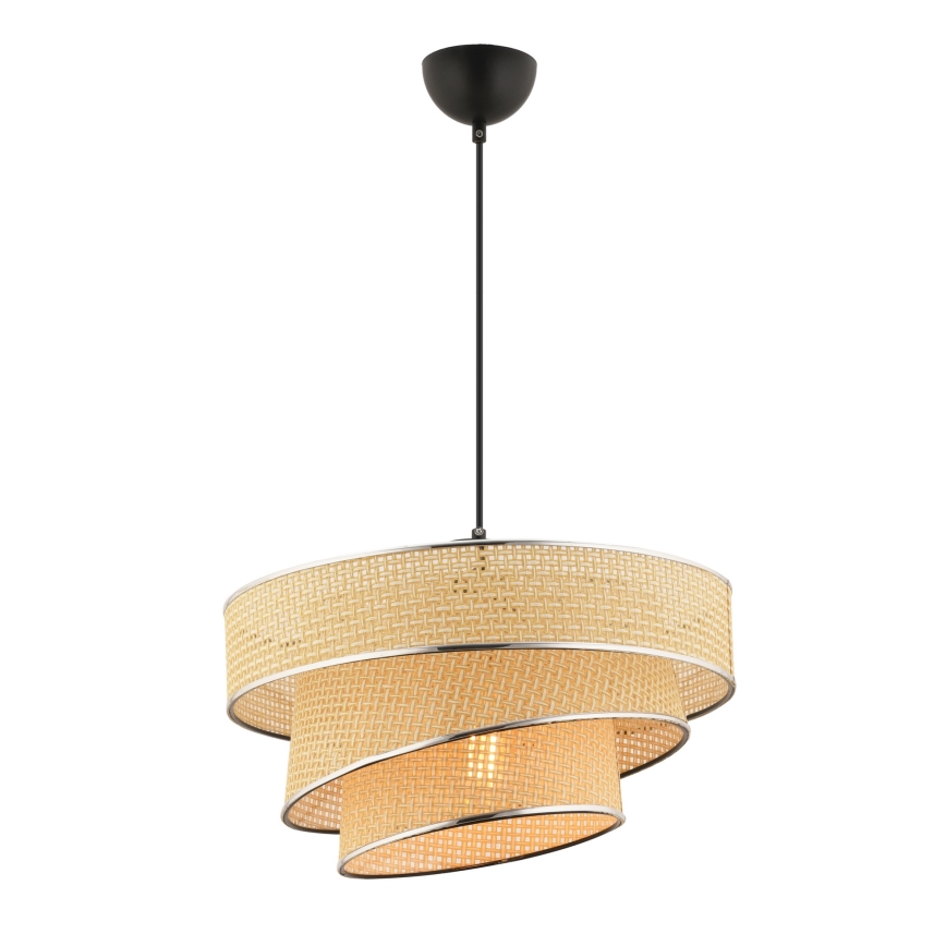 Couper Pendant Light 1xE27/60W/230V Beige/Glossy Chrome