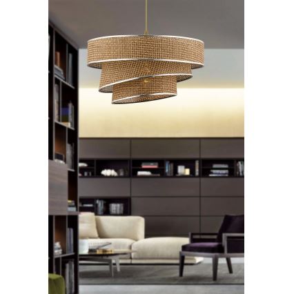 COUPER Pendant Light 1xE27/60W/230V brown/glossy chrome