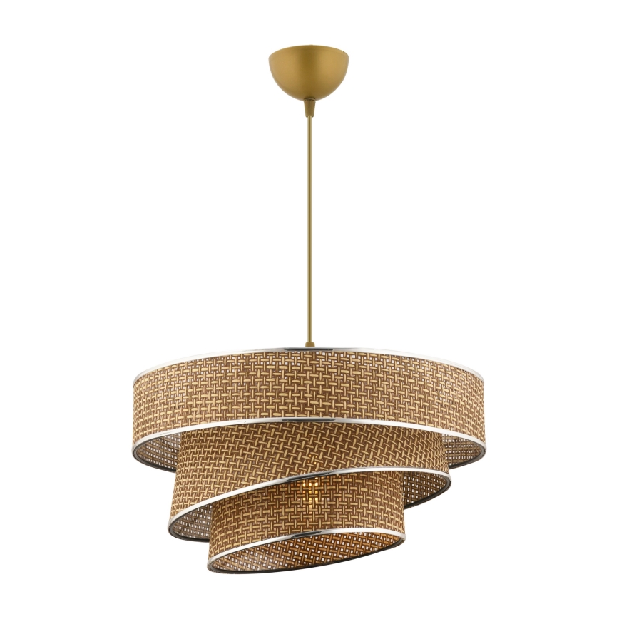 COUPER Pendant Light 1xE27/60W/230V brown/glossy chrome