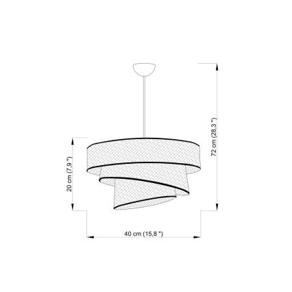 COUPER Pendant Light 1xE27/60W/230V brown/glossy chrome